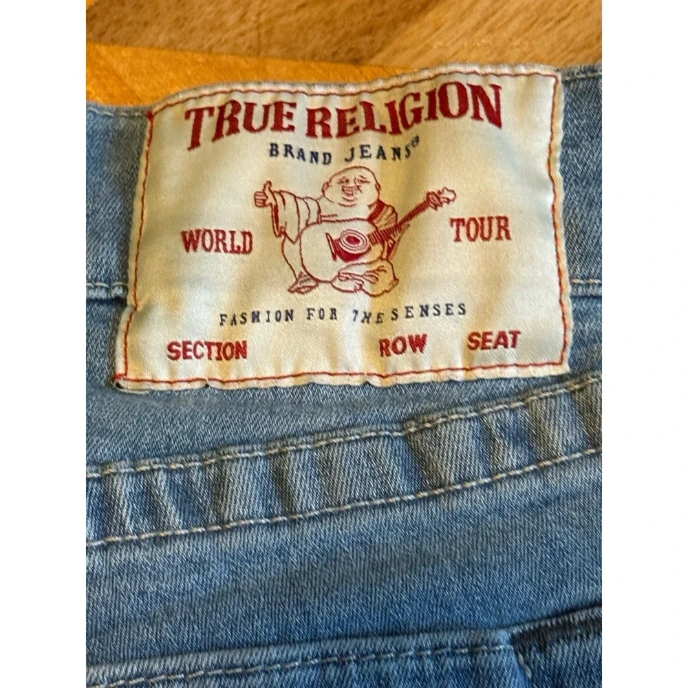 True Religion Rocco Men's Denim Jeans Size 36x32 Relaxed Skinny Blue Medium Wash